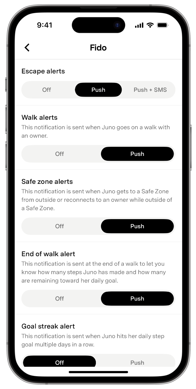 device alerts page