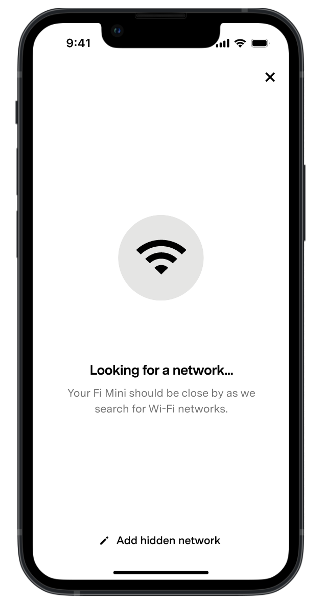 Écran de recherche d’un réseau Wi-Fi