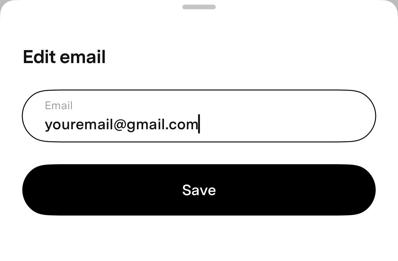 Fereastră pop-up pentru editarea e-mailului